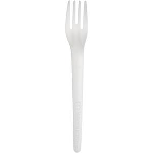 Plantware™ Renewable and Compostable Fork - White, 6"