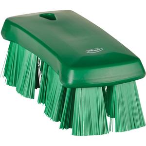 UST Hand Brush - Scrub/Machine, Green, 6-9/10", Stiff, 1-1/2", Polypropylene & Polyester, 2-2/3", 2-1/5"
