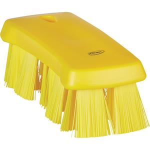 UST Hand Brush - Scrub/Machine, Yellow, 6-9/10", Stiff, 1-1/2", Polypropylene & Polyester, 2-2/3", 2-1/5"
