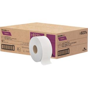 Pro Select® Toilet Paper - 2, Un-Perforated, 750', White, Jumbo, Green Seal Certified, 16.4 lbs., 7.3"