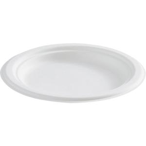 Round Fibre Compostable Plate - 7", Paper, White