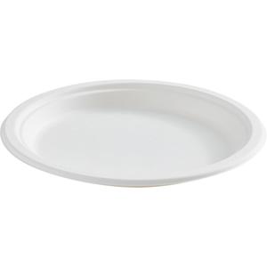 Round Fibre Compostable Plate - 9", Paper, White