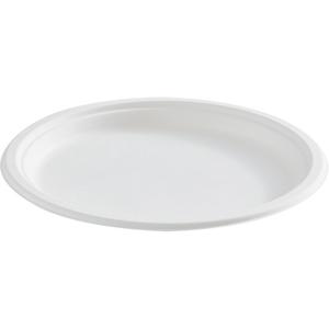 Round Fibre Compostable Plate - 10", Paper, White
