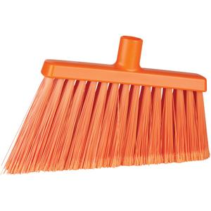 Angle Head Broom - PVC/Polyester/Polypropylene/Synthetic, 11-2/5", Split/Stiff, Orange, Orange, 8.7", 10.5 pH, 2 pH, 5.5"