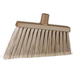 Angle Head Broom - PVC/Polyester/Polypropylene/Synthetic, 11-2/5", Split/Stiff, Brown, Brown, 8.7", 10.5 pH, 2 pH, 5.5"