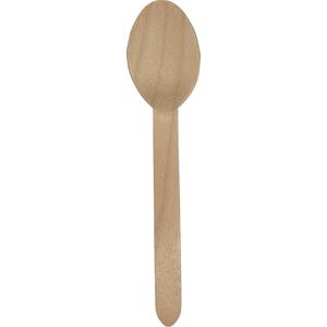Bulk Wrapped Wooden Spoons - Table Spoon, Natural, 6.25", ASTM Certified, FDA & CFIA Food Service Approved, Birch Wood