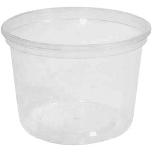 MicroGourmet™ 16 oz. Clear Deli Container without Lid - Round, Plastic