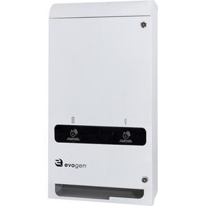 EvoGen® EVNT3 No-Touch Dual Pad & Tampon Dispenser - 6-1/8", 26-1/2", 14", White, ABS