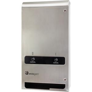 EvoGen® EVNT3 No-Touch Dual Pad & Tampon Dispenser - 6-1/8", 26-3/16", 13-3/4", Stainless Steel, Stainless Steel, 19