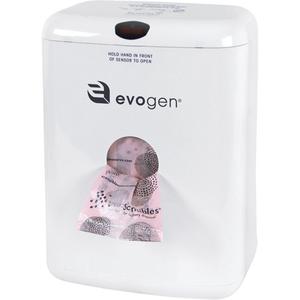 EvoGen® No-Touch Combination Waste Receptacle - White, ABS, 9" x 11.75" x 5"