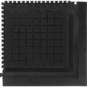 Hog Heaven III Comfort Modular Corner Tile - 1-4/5', 1-4/5', 3/4", Black, Nitrile, Oily, Solid, Corrugated