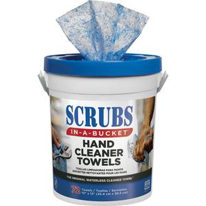 Scrubs® Hand Cleaner Towels - 72, 12", 10", 1 Year, Citrus, Blue & White, 0.4"
