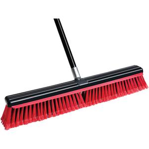 Squeegee Broom with Handle - 24", PVC, Medium, Metal, 60", Red