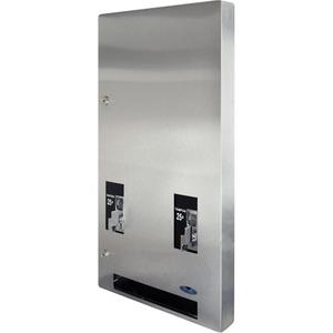 Recessed Double Napkin & Tampon Vendor - 4-4/5", 27-3/10", 16-1/4", Tampons/Sanitary Napkins, (15) No. 4 Napkin, (22) Standard Tampon Tubes, Brushed, 20