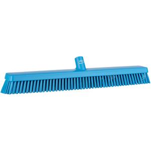 Heavy-Duty Push Broom - 24", Fine/Stiff, Blue, Blue