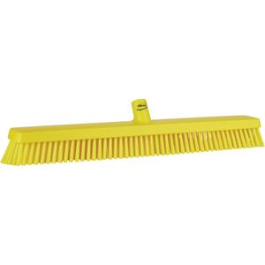 Heavy-Duty Push Broom - 24", Fine/Stiff, Yellow, Yellow