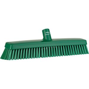 Push Broom Head - Polyester/Polypropylene, 16-1/2", Fine/Stiff, Green, Green, 3.1", 176 °F, 5.3"