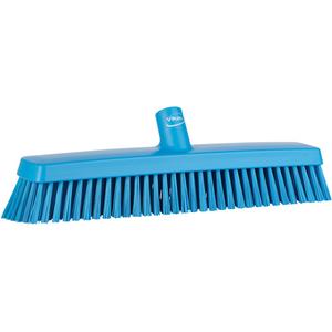 Push Broom Head - Polyester/Polypropylene, 16-1/2", Fine/Stiff, Blue, Blue, 3.1", 176 °F, 5.3"