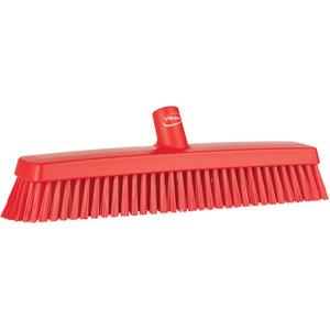 Push Broom Head - Polyester/Polypropylene, 16-1/2", Fine/Stiff, Red, Red, 3.1", 176 °F, 5.3"