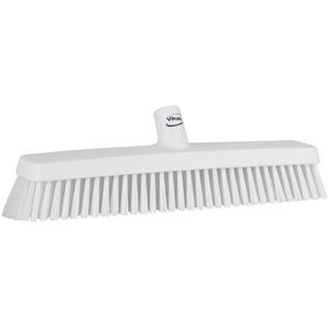 Push Broom Head - Polyester/Polypropylene, 16-1/2", Fine/Stiff, White, White, 3.1", 176 °F, 5.3"