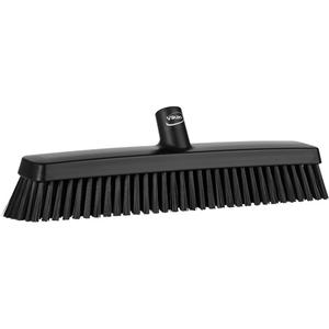 Push Broom Head - Polyester/Polypropylene, 16-1/2", Fine/Stiff, Black, Black, 3.1", 176 °F, 5.3"