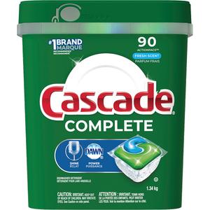 Complete ActionPacs Dishwasher Soap - Pods, 1340 g, Pail, Fresh, Grease Remover, Dishes, 90