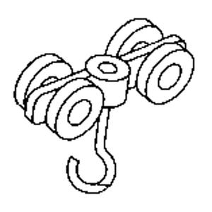 Curtain Partition Track Double Steel Roller - 125 lbs., 1"