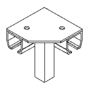 Floor Mount Curtain Partition 90° Corner Connector