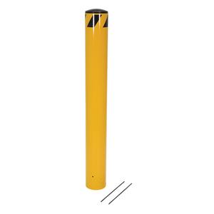 Pour-In-Place Bollards - 5-9/16", 5-9/16", 36-1/2", Yellow, Steel, 5.5"