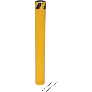 Pour-In-Place Bollards - 5-9/16", 5-9/16", 48-1/2", Yellow, Steel, 5.5"