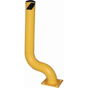 Offset Bollard - 18-3/8", 8", 48-1/8", Yellow, Steel, 4-1/2" Outside Dia. x 47-1/2" H