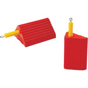 General Purpose Wheel Chocks - Polyurethane, 32", 10", High visibility orange, 8-1/2", 5"