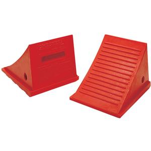 General Purpose Wheel Chocks - Polyurethane, 35", 9", High visibility orange, 11-1/2", 8-1/2"
