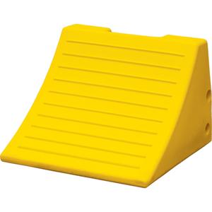 Heavy-Duty Wheel Chocks - Polyurethane, 65", 15-1/10", Safety Yellow, 15", 11"