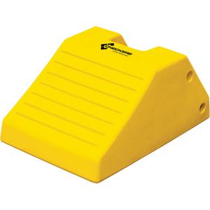 Heavy-Duty Wheel Chocks - Polyurethane, 142", 14-9/10", Safety Yellow, 21-9/10", 10-3/5"
