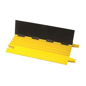 Bumble Bee® Cable Protector - 5, 36", 19.75", 2", 1.25", 1.25", 6000 lbs. (3 tons), 12000 lbs. (6 tons), Dog bone connector, Polyurethane, Black lid and yellow base