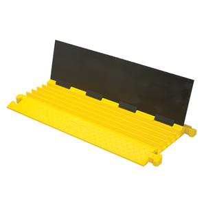Bumble Bee® Cable Protector - 5, 36", 17.5", 2", 1.25", 1.25", 6000 lbs. (3 tons), 12000 lbs. (6 tons), T-connector, Polyurethane, Black lid and yellow base