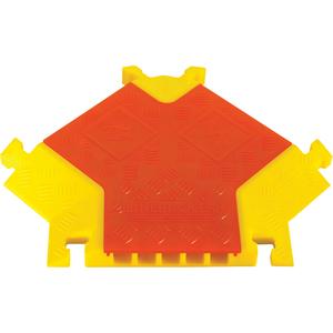 Linebacker® 5-Channel General Purpose Cable Protector - "Y" Connector - Orange Lid, Yellow Ramps, 45° "Y" Connector, 19.75" L x 17.25" W x 1.95" H, 1.3"