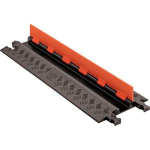 Guard Dog® Low Profile Cable Protector - 1, 36", 10.81", 1.25", 2.25", 0.75", 13,000 lbs. (6.5 tons), 26,000 lbs. (13 tons), Orange Lid, Black Ramps, Dog Bone