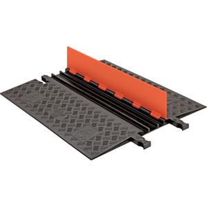 Guard Dog® Low Profile ADA/DDA Cable Protector - 3, 36", 30.3", 1.25", 1.25", 0.75", 27,000 lbs. (13.5 tons), 54,000 lbs. (27 tons), Orange Lid, Black Ramps, Dog Bone