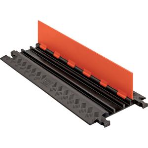 Guard Dog® Low Profile Cable Protector - 3, 36", 13.8", 1.25", 1.25", 0.75", 17,000 lbs. (8.5 tons), 34,000 lbs. (17 tons), Orange Lid, Black Ramps, Dog Bone