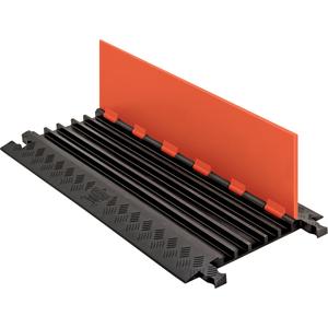 Guard Dog® Low Profile Cable Protector - 5, 36", 16.9", 1.25", 1.28", 0.75", 24,000 lbs. (12 tons), 48,000 lbs. (24 tons), Orange Lid, Black Ramps, Dog Bone