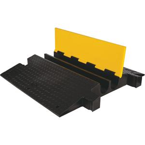 Yellow Jacket® Extreme Crossover Cable Protector - 2, 35.75", 42.125", 5.125", 3.875", 3.75", 800,000 lbs. (400 tons), 800,000 lbs. (400 tons), Yellow Lid, Black Ramps, Dog Bone