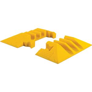 Yellow Jacket® 3-Channel Heavy Duty Cable Protector - End Caps - 3, 2.125", 2.125", Yellow, End Caps