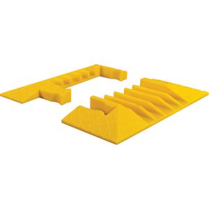 Yellow Jacket® 5-Channel Heavy Duty Cable Protector - End Caps - 5, 1.25", 1.125", Yellow, End Caps