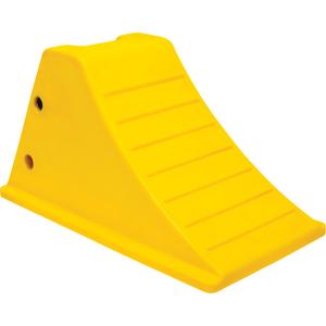 Wheel Chocks with Aluminum Tread - Polyurethane, 46", 11-1/4", Safety Yellow, 21", 12-1/4", Aluminum Ice Cleat