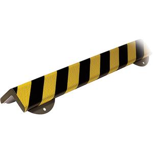 WPK-H+ Profile 1M Corner Protection Bumper Guard Wall Protection Kit - Reflective Black & Yellow, 0.20” x 1.57” (5mm x 40mm) Stainless Steel Hex Head Screws with 2” Nylon Expansion Plugs