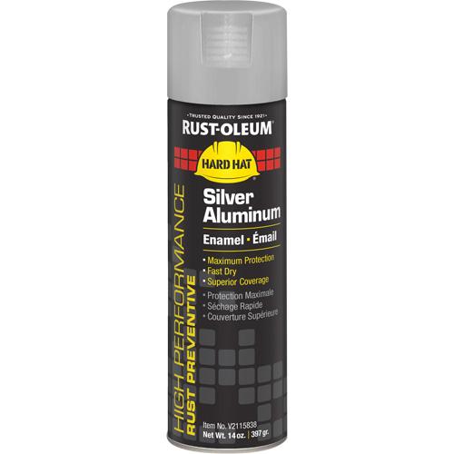 V2100 System Enamel Spray Paint - Aerosol Can, Silver/Aluminum, 15 oz., 14 oz., Gloss, Silver Aluminum, Equipment Orange, Safety Purple, Dove grey, 15 oz., Silver Aluminum, 5 years