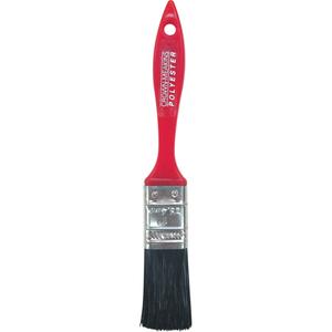 All-Purpose Paint Brush - 1", Plastic, Polyester, 3/8", 2", Flat Straight, Latex/water based paints, Red, 8-1/8"