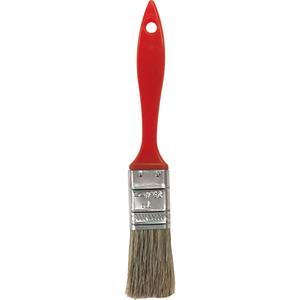 Industrial Grey Bristle Paint Brush - 1", Plastic, Bristle, 3/8", 1-3/4", Flat Straight, All paints and coatings, Red, 7-3/4"